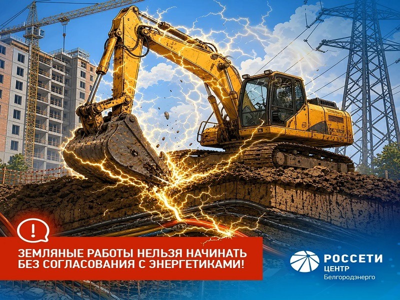 «Белгородэнерго» призывает водителей спецтехники быть внимательными при работе вблизи кабельных линий электропередачи.