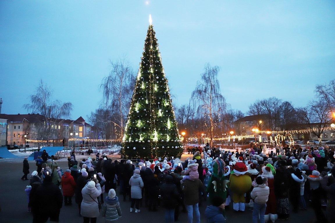 На площади центра культурного развития «Молодёжный» зажгли главную новогоднюю ёлку Ракитянского района.