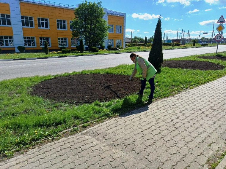 Специалисты приступили к озеленению территорий в посёлках Ракитное и Пролетарский.
