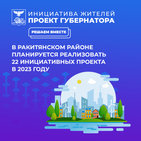 В этом году в рамках инициативного бюджетирования в Ракитянском районе планируется реализовать 22 проекта. В этом году в рамках инициативного бюджетирования в Ракитянском районе планируется реализовать 22 проекта.
