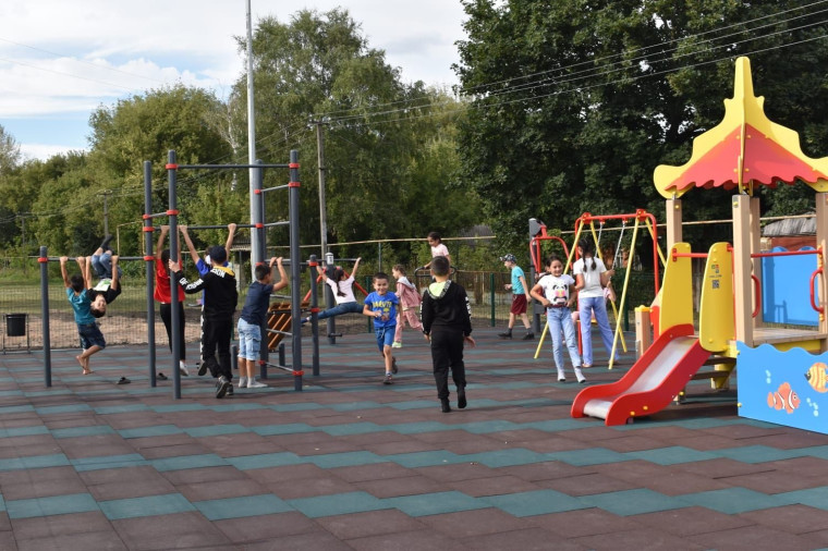 На хуторе Сухой Лог Дмитриевского сельского поселения состоялось торжественное открытие универсальной комплексной спортивной детско-игровой площадки.